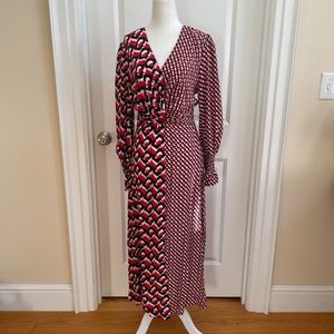 Knotted printed silk crepe de chine midi dress from DIANE VON FURSTENBERG